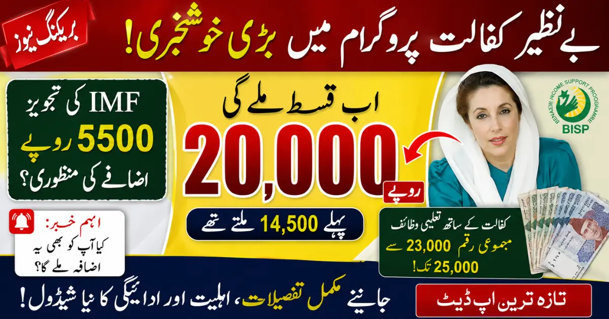 Benazir Kafalat Payment Increase 2026 Quarterly Amount May Reach Rs. 20,000 for Eligible Families
