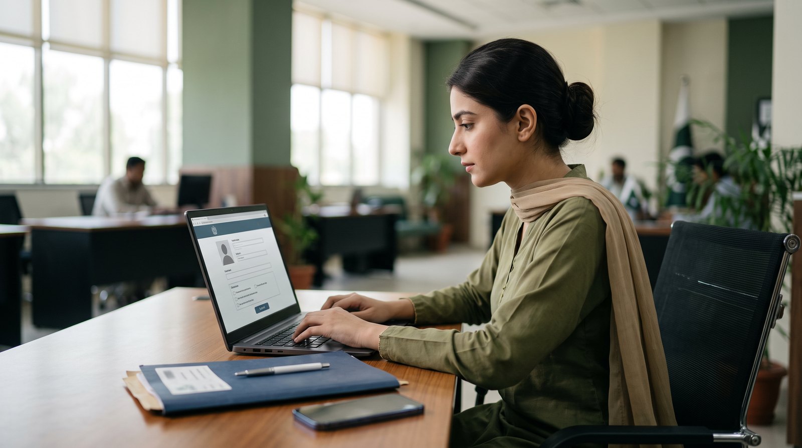 Applicant completing a Punjab Public Service Commission online application